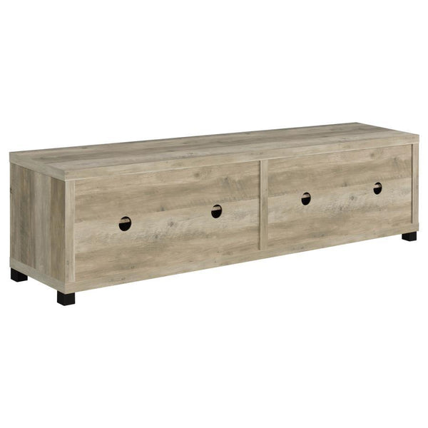 Sachin - 4-Door Engineered Wood TV Stand - Distressed Pine