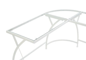 Janison - Desk - Clear Glass & White Finish