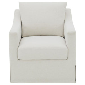  360-degree swivel for relaxed conversation or quiet reading. Its plush seat a