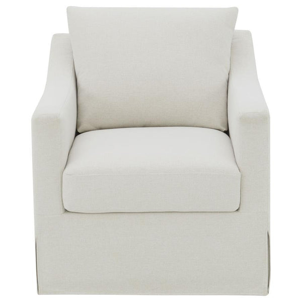  360-degree swivel for relaxed conversation or quiet reading. Its plush seat a