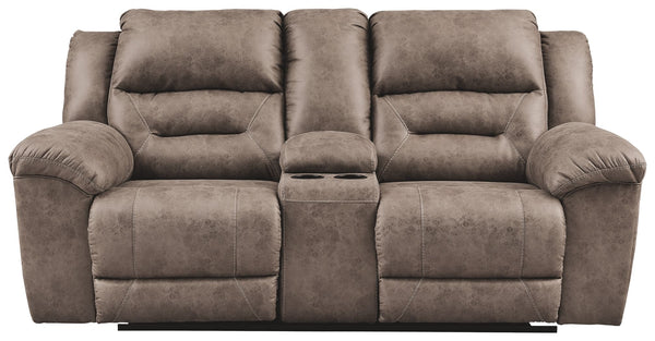  this reclining loveseat delivers both with ease. Its high-performance padded faux leather is remarkably durable and easy to clean