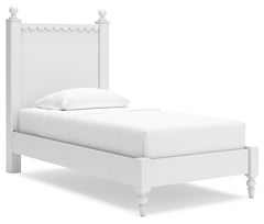 Make morning or bedtime that much more magical with this twin panel bed. Charmingly cute with its scalloped detailing, it appeals to both her sense of playful whimsy and your love for modern design. And the bed-'s crisp white finish gives you the versatil