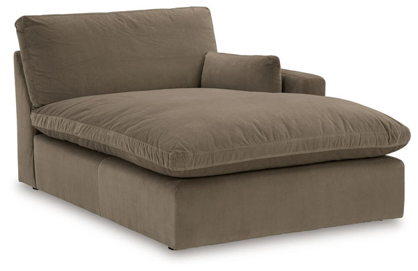 This right-arm facing corner chaise is made with polyester upholstery. Fully finished on all sides, it pairs with other items in the series to make a modular sectional.<br><br><b>Additional Dimensions</b><br><ul><li>Arm height: 22-"</li><li>Seat depth: 53