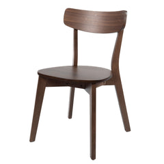 Enhance your dining space with the Gabby Mid-Century Modern Wood Dining Chairs in a sophisticated walnut finish. This set of two chairs combines high-quality craftsmanship with timeless design. Each chair is expertly crafted from solid Rubberwood and Waln