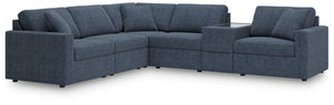 Looking cool and contemporary is great. But when it comes down to it, youâ€™re all about low-maintenance lounging. With the performance fabric on this sectional with console, cleaning spills is a breeze. Its customizable modular design caters to your ever