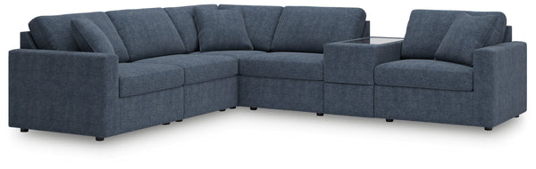 Looking cool and contemporary is great. But when it comes down to it, youâ€™re all about low-maintenance lounging. With the performance fabric on this sectional with console, cleaning spills is a breeze. Its customizable modular design caters to your ever