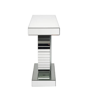  Rectangular Console Table Beveled Mirrored Finish