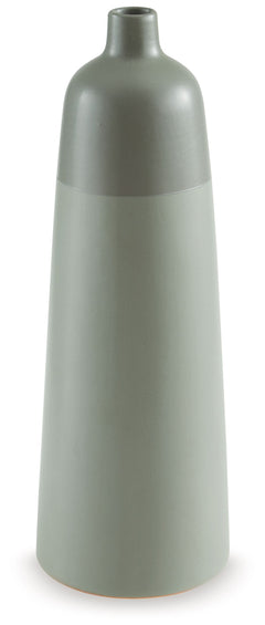 This richly glazed ceramic vase makes a striking centerpiece, either by itself or filled with dried or faux florals. Its simply beautiful shape and organic green hues complement your naturally superb sense of style.<br/><br/><b>Product Features</b><ul><li