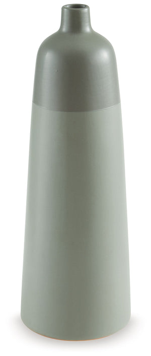 This richly glazed ceramic vase makes a striking centerpiece, either by itself or filled with dried or faux florals. Its simply beautiful shape and organic green hues complement your naturally superb sense of style.<br/><br/><b>Product Features</b><ul><li