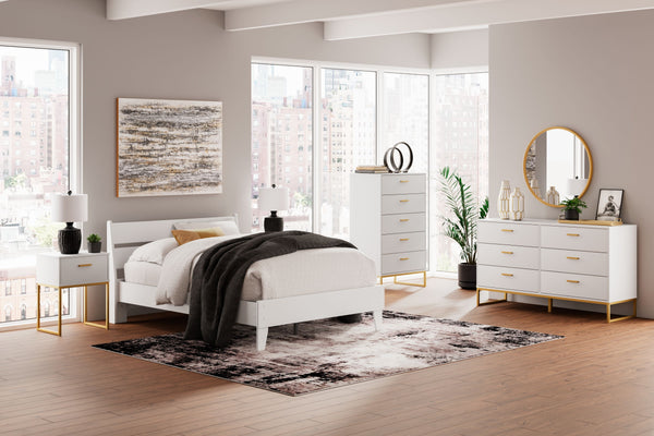 Socalle - Two-Tone - 6 Pc. - Dresser, Chest, Full Panel Platform Bed, 2 Nightstands