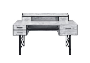 Safea - Desk - Antique White & Black Finish