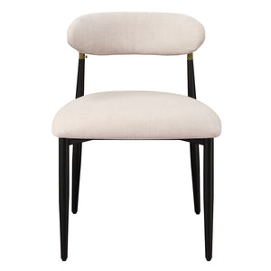 Jaramillo - Side Chair (Set of 2) - Beige Fabric & Black Finish