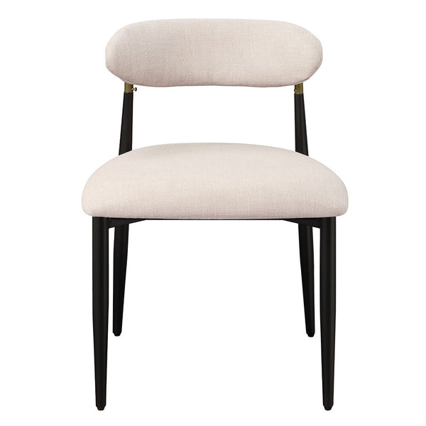 Jaramillo - Side Chair (Set of 2) - Beige Fabric & Black Finish