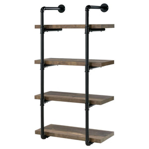 Elmcrest - 4-Shelf Wall Bookshelf - Rustic Oak
