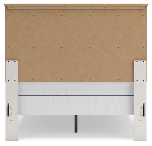 Linnocreek - White / Warm Brown - Full Panel Bed