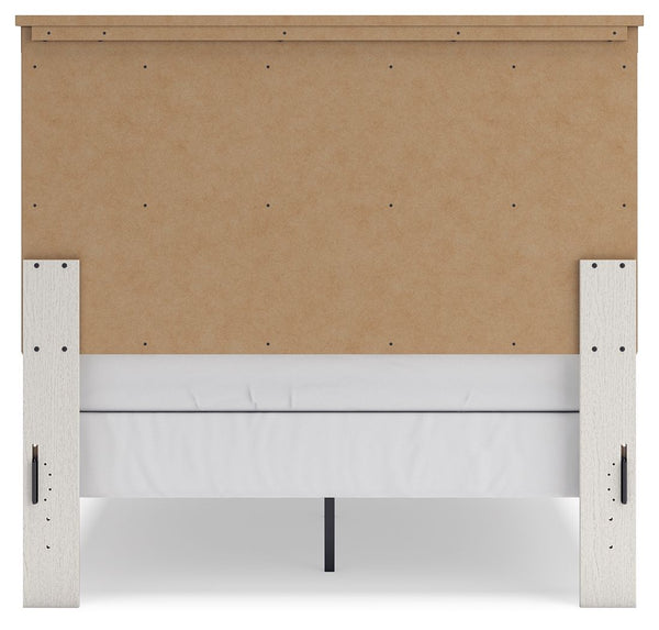 Linnocreek - White / Warm Brown - Full Panel Bed