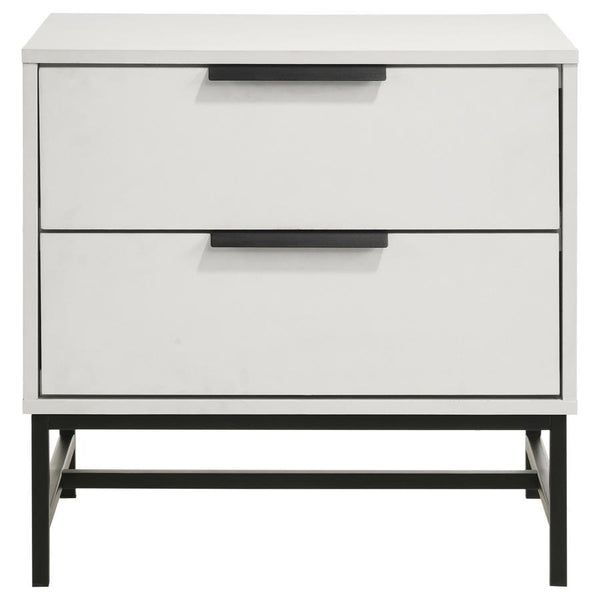  complete with easy drawers for nighttime essentials and personal items. Its wide top is big enough for a clock