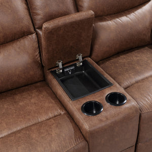 Ryland - Console Loveseat With Power Footrest - Brown