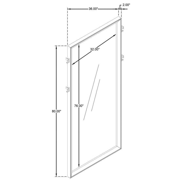 Durango - Full Length Standing Floor Mirror - Washed Oak