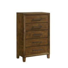 The Ballard 5-Drawer Chest in Walnut is a perfect blend of classic elegance and robust durability. Constructed with solid Rubberwood, premium engineered woods, and genuine Okume veneers, this chest is designed to stand the test of time while showcasing th