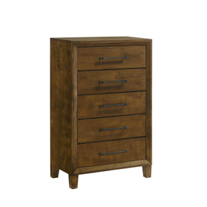 The Ballard 5-Drawer Chest in Walnut is a perfect blend of classic elegance and robust durability. Constructed with solid Rubberwood, premium engineered woods, and genuine Okume veneers, this chest is designed to stand the test of time while showcasing th