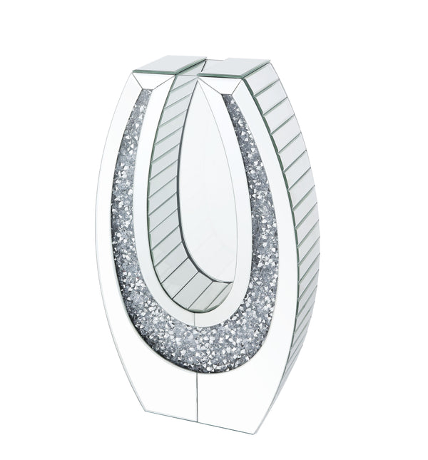 Display your dazzling sense of style with Noralie Accent Decor. Fitting in a variety of design aesthetic, this piece showcases an oval mirrored frame, with clear beveled glass surface and faux diamonds inlay that highlight its glamorous style. The accent 