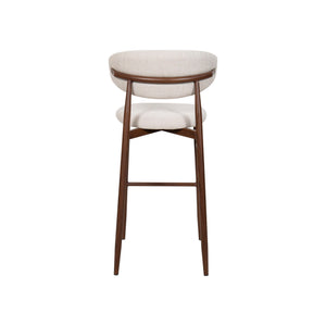 Royce - Bar Chair With Metal Frame (Set of 2) - Beige / Walnut