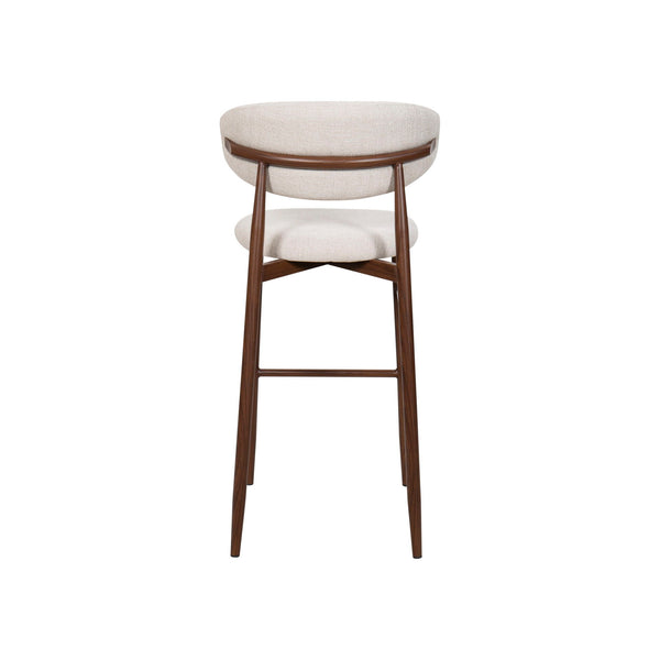 Royce - Bar Chair With Metal Frame (Set of 2) - Beige / Walnut