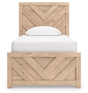 Sanginlane - Tan - Twin Panel Bed