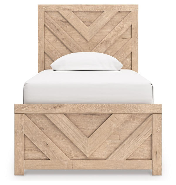Sanginlane - Tan - Twin Panel Bed