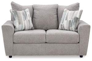 Whatâ€™s new in neutrals? Shades of gray, of course. Embrace the sophisticated design trend with this gorgeous loveseat, which offers a clean-lined, contemporary style at a comfortably cool price. Sure to lift your spirits, the plush chenille fabric is fa