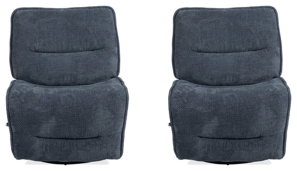 The Leo manual swivel glider recliner is a stylish, durable chair crafted with high-performance materials. Featuring padded backs and sides and a manual recline pull, this chair offers a modern look and a perfect blend of relaxation and versatility with i