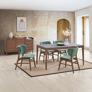 Bevis - Side Chair (Set of 2) - Green & Walnut