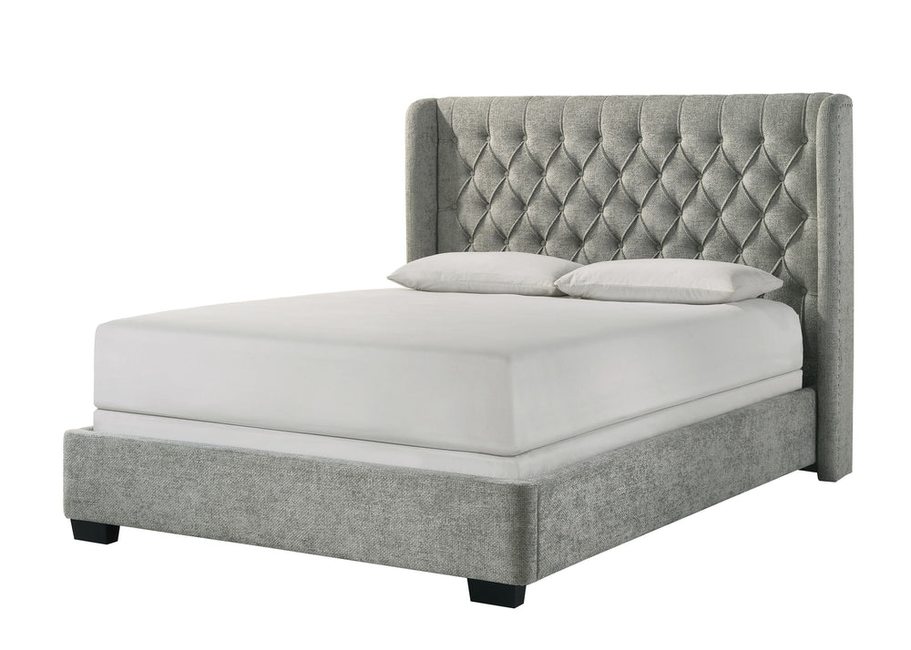Experience the comfort and elegance of our modern upholstered bed frame, designed to bring a touch of luxury to your bedroom decor. With a stylish tufted headboard and a soft tweed fabric, this bed frame is perfect for contemporary homes looking for a ble