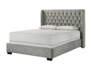 Experience the comfort and elegance of our modern upholstered bed frame, designed to bring a touch of luxury to your bedroom decor. With a stylish tufted headboard and a soft tweed fabric, this bed frame is perfect for contemporary homes looking for a ble