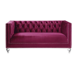 Heibero - Loveseat - Burgundy Velvet