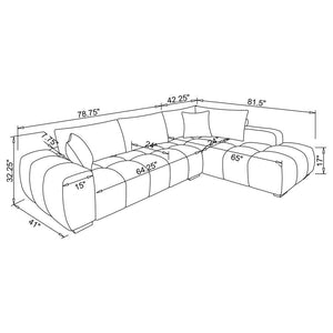 Camacho - Upholstered Chaise Sectional Sofa - Amber