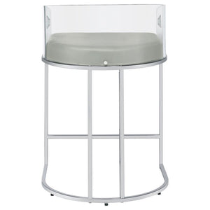 Thermosolis - Clear Acrylic Counter Chair (Set of 2) - Chrome