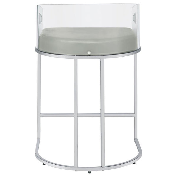 Thermosolis - Clear Acrylic Counter Chair (Set of 2) - Chrome