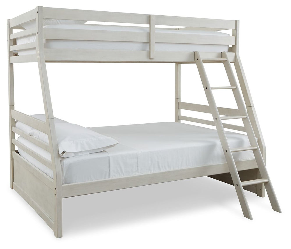 Elegant, timeless furnishings take your bedroom to the next level. Nothing does that better than this twin over full bunk bed. The antiqued white finish with a wonderful grain texture gives this youthful bed a sophisticated touch, making this the perfect 