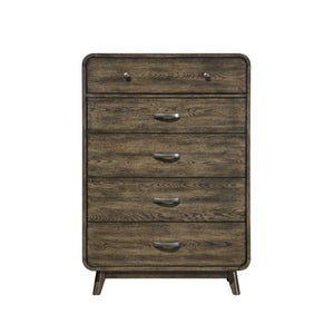  perfect for enhancing your bedroom decor. This chest includes five drawers and is crafted from solid rubberwood