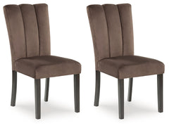 This dining chair reflects your highly contemporary point of view. Its ultra-soft velvet upholstery in chocolate brown is a feast for the senses. Channel stitching details give the chair an elevated, tailored feel. What a delicious choice for an elegantly