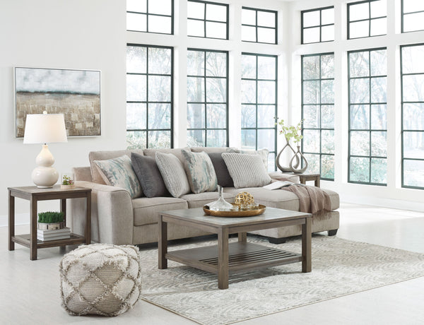 Ardsley - Pewter - Right Arm Facing Corner Chaise with Loveseat 2 Pc Sectional