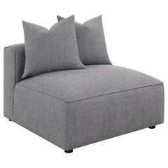 Customize your sectional sofa and slip in this contemporary modular armless chair. A perfect addition to extend your seating capabilities in a living room or entertainment area, this modular chair is as versatile as they come. A neutral color palette pres