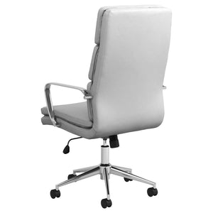 Ximena - Upholstered Adjustable High Back Office Chair - White