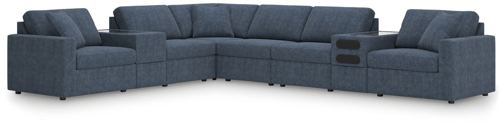Looking cool and contemporary is great. But when it comes down to it, youâ€™re all about low-maintenance lounging. With the performance fabric on this sectional with audio system, cleaning spills is a breeze. Its customizable modular design caters to your