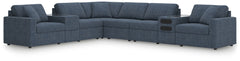 Looking cool and contemporary is great. But when it comes down to it, youâ€™re all about low-maintenance lounging. With the performance fabric on this sectional with audio system, cleaning spills is a breeze. Its customizable modular design caters to your