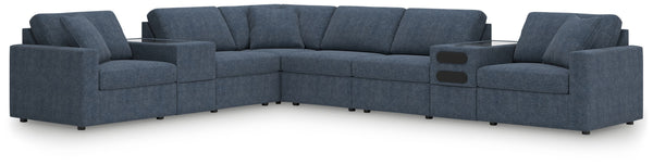 Looking cool and contemporary is great. But when it comes down to it, youâ€™re all about low-maintenance lounging. With the performance fabric on this sectional with audio system, cleaning spills is a breeze. Its customizable modular design caters to your