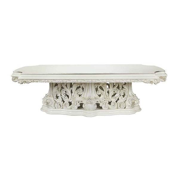  the Adara dining table is designed after the elaborate Rococo style. The single pedestal base is elaborate and commands the attention of everyone. Leave guests stunned with its beauty. Floral and leaf motives make up the c
