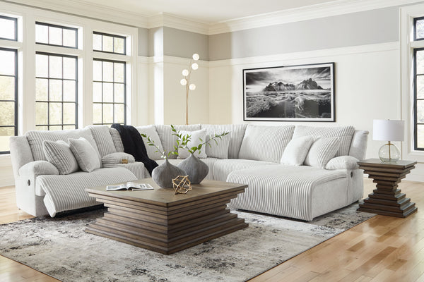 Top Tier - Alloy - 6-Piece Reclining Sectional With Raf Chaise